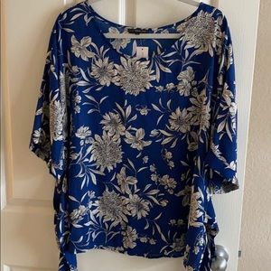 Blue Floral Blouse